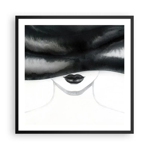 Affisch i svart ram - Sensuell hemlighet - 60x60 cm