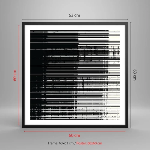 Affisch i svart ram - Vågor och vibrationer - 60x60 cm