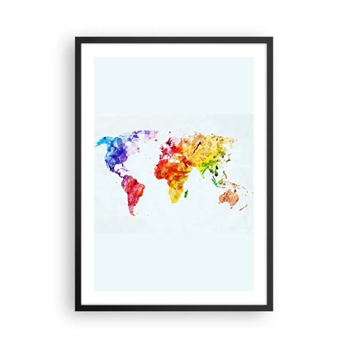 Affisch i svart ram - Världens alla färger - 50x70 cm