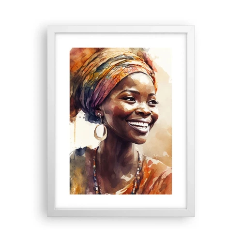 Affisch i vit ram - Afrikansk drottning - 30x40 cm