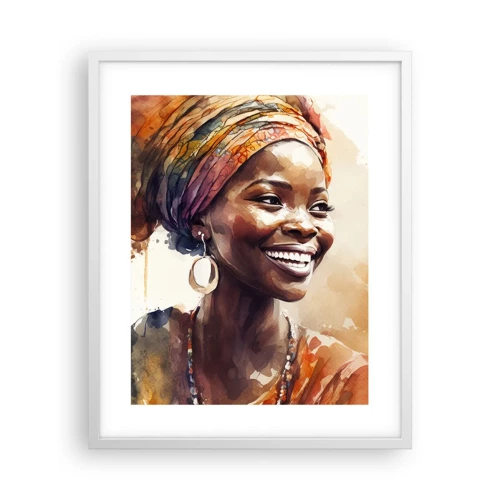 Affisch i vit ram - Afrikansk drottning - 40x50 cm