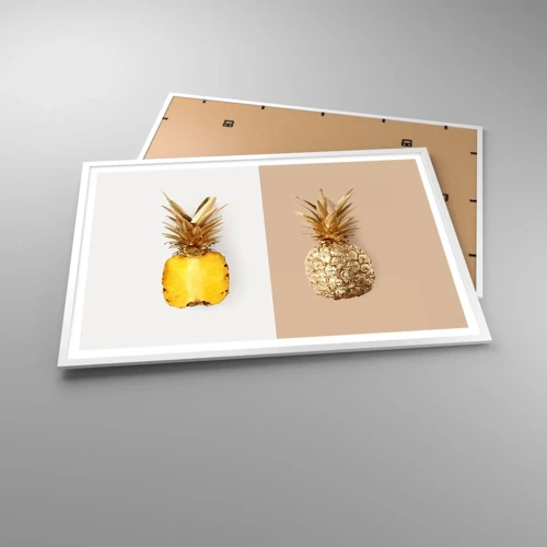 Affisch i vit ram - Ananas för oss - 100x70 cm