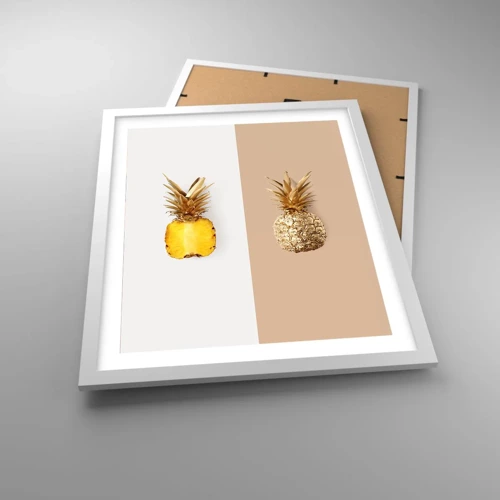 Affisch i vit ram - Ananas för oss - 40x50 cm