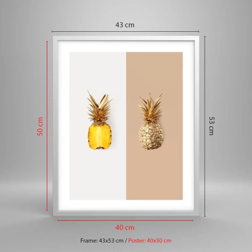 Affisch i vit ram - Ananas för oss - 40x50 cm