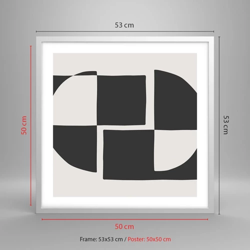 Affisch i vit ram - Antites – syntes - 50x50 cm