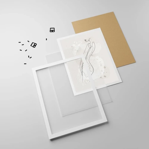 Affisch i vit ram - Blicken går vilse - 50x70 cm