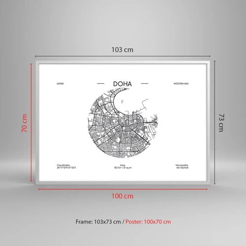 Affisch i vit ram - Dohas anatomi - 100x70 cm