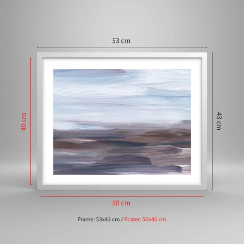 Affisch i vit ram - Element: vatten - 50x40 cm