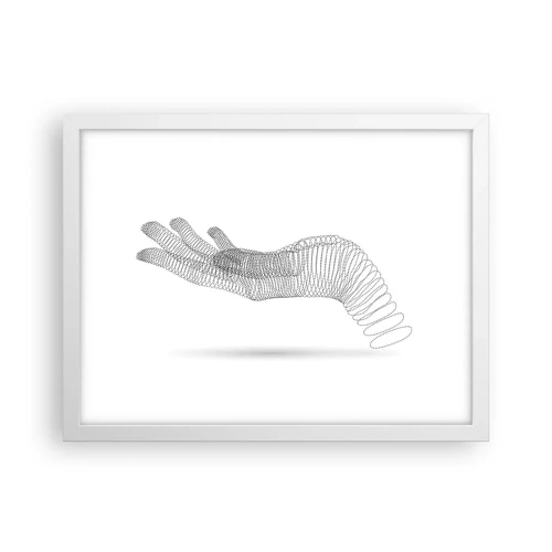 Affisch i vit ram - En spänstig hand - 40x30 cm