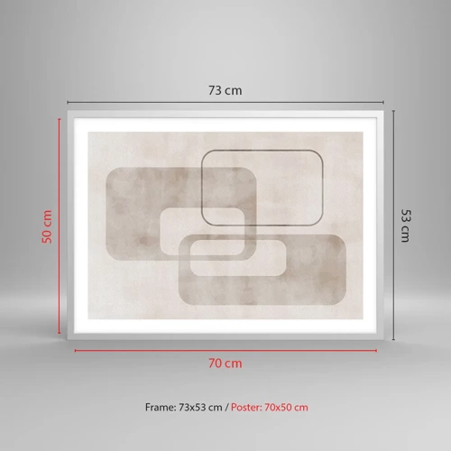 Affisch i vit ram - Geometrisk fug - 70x50 cm