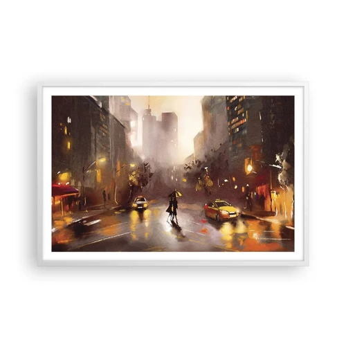 Affisch i vit ram - I New Yorks ljus - 91x61 cm