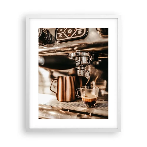 Affisch i vit ram - Kaffets glans - 40x50 cm