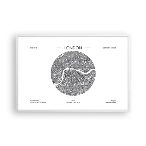 Affisch i vit ram - Londons anatomi - 91x61 cm