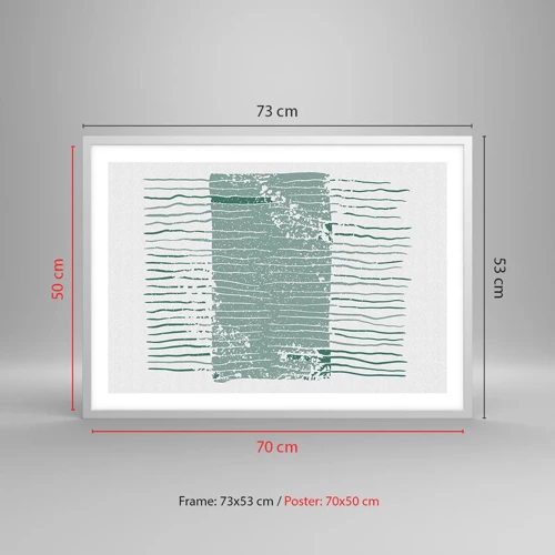 Affisch i vit ram - Marin abstraktion - 70x50 cm