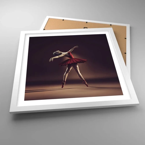 Affisch i vit ram - Prima ballerina - 40x40 cm