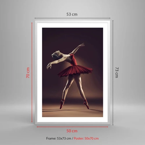 Affisch i vit ram - Prima ballerina - 50x70 cm