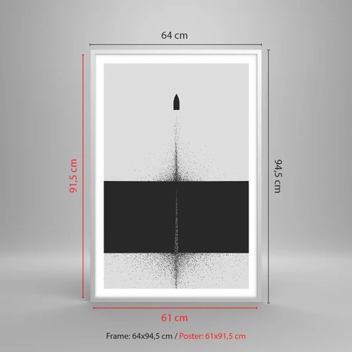 Affisch i vit ram - Rakt mot målet - 61x91 cm