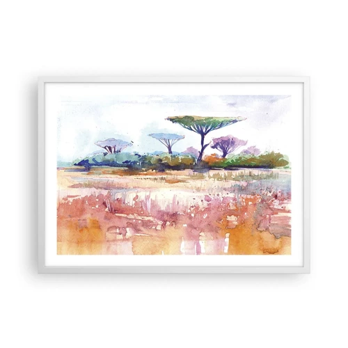 Affisch i vit ram - Savannens färg - 70x50 cm