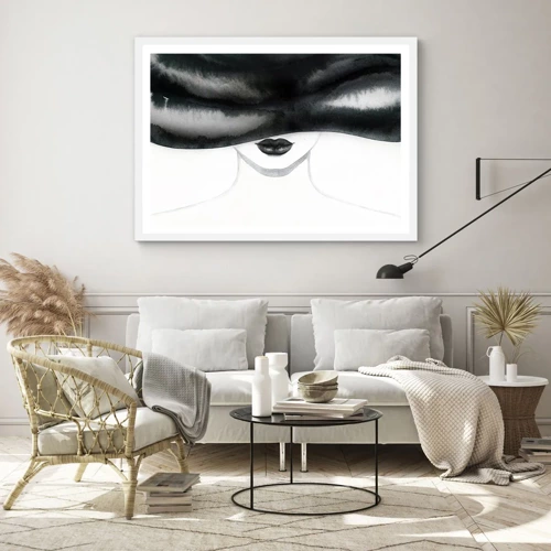 Affisch i vit ram - Sensuell hemlighet - 100x70 cm