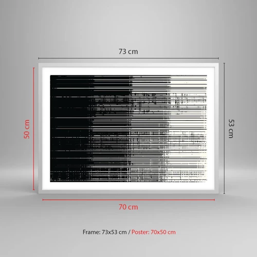 Affisch i vit ram - Vågor och vibrationer - 70x50 cm