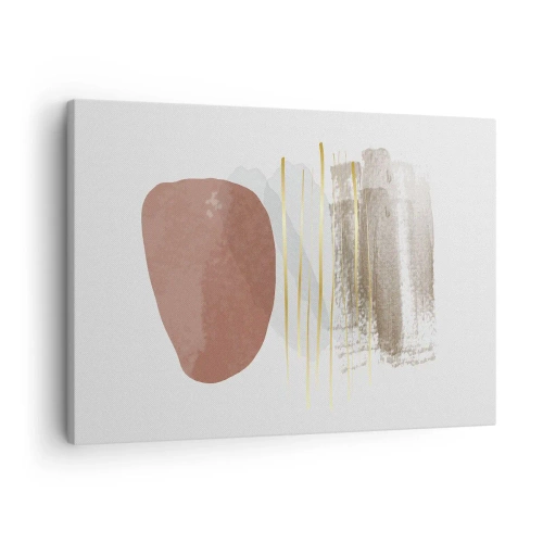 Bild på duk Arttor 70x50 cm - Abstrakt pelargång - Abstraktion, Konst, Modernt Mönster, Modern Konst, Modern Konst., Till vardagsrum, Till sovrum, Vit, Brun, Horisontella, Duk, AA70x50-4811
