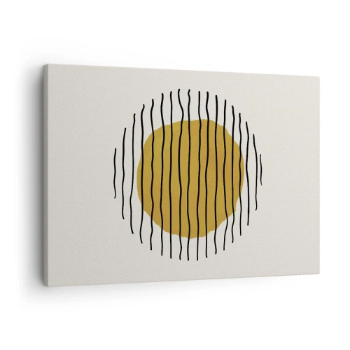 Bild på duk Arttor 70x50 cm - Abstraktion som darrar av glöd - Abstraktion, Konst, Minimalism, Sol, Modern Konst, Till vardagsrum, Till sovrum, Vit, Svart, Horisontella, Duk, AA70x50-4793
