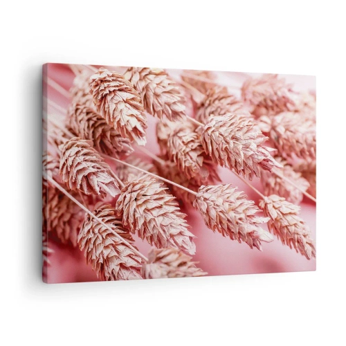 Bild på duk Arttor 70x50 cm - Blomkaskad i rosa - Torkade Blommor, Blombukett, Blommor, Botanik, Pastell Färger, Till vardagsrum, Till sovrum, Rosa, Horisontella, Duk, AA70x50-5120