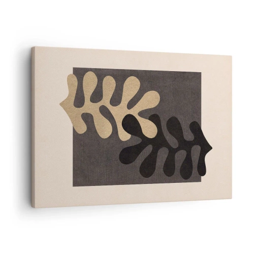 Bild på duk Arttor 70x50 cm - Brist och komplettering - Abstraktion, Blad, Konst, Modern Konst, Minimalism, Till vardagsrum, Till sovrum, Brun, Svart, Horisontella, Duk, AA70x50-5131