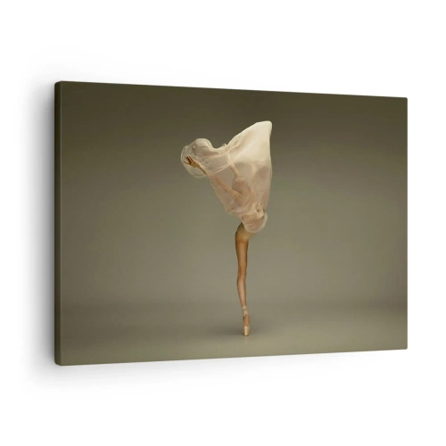 Bild på duk Arttor 70x50 cm - Den lyfter snart - Ballerina, Dansa, Balett, Kultur, Teater, Till vardagsrum, Till sovrum, Brun, Rosa, Horisontella, Duk, AA70x50-4715