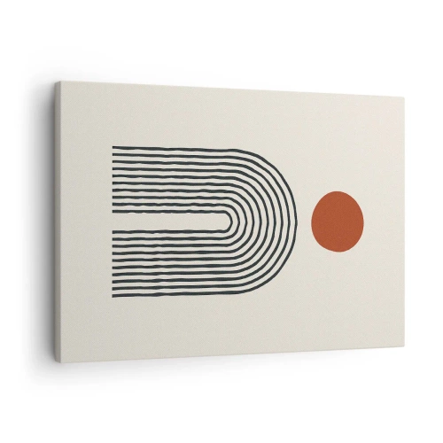 Bild på duk Arttor 70x50 cm - Formernas och färgernas magnetism - Abstraktion, Grafik, Modernt Mönster, Modern Konst., Minimalism, Till vardagsrum, Till sovrum, Vit, Brun, Horisontella, Duk, AA70x50-5035