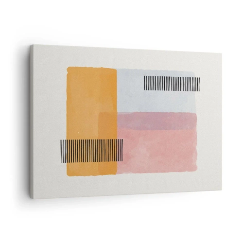 Bild på duk Arttor 70x50 cm - Från hörna till hörna - Abstraktion, Konst, Minimalism, Modern Konst, Modern Konst., Till vardagsrum, Till sovrum, Vit, Svart, Horisontella, Duk, AA70x50-4669