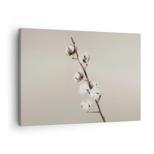 Bild på duk Arttor 70x50 cm - Hos mjukhetens källa - Bomullsblomma, Natur, Bomull, Flora, Boho, Till vardagsrum, Till sovrum, Vit, Brun, Horisontella, Duk, AA70x50-4730