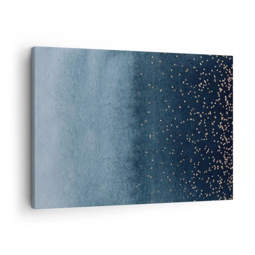 Bild på duk Arttor 70x50 cm - Komposition – blåa faser - Abstraktion, Konst, Design, Modern Konst, Grafik, Till vardagsrum, Till sovrum, Blå, Guld, Horisontella, Duk, AA70x50-5094