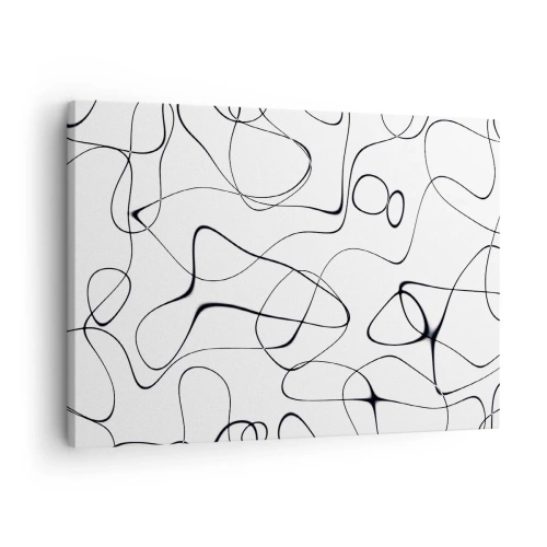 Bild på duk Arttor 70x50 cm - Livets stigar, ödets tur - Abstraktion, Konst, Rader, Design, Modern Konst, Till vardagsrum, Till sovrum, Vit, Svart, Horisontella, Duk, AA70x50-5054