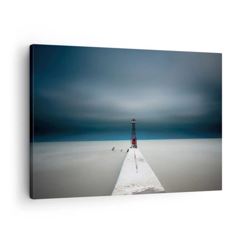 Bild på duk Arttor 70x50 cm - Möta det oändliga - Abstraktion, Landskap, Natur, Konst, Modern Konst, Till vardagsrum, Till sovrum, Vit, Svart, Horisontella, Duk, AA70x50-4988