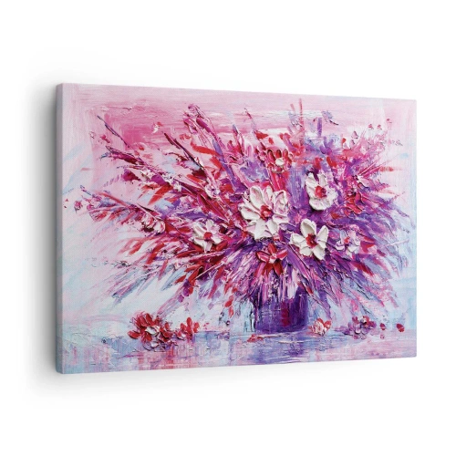 Bild på duk Arttor 70x50 cm - Oskuld och passion - Blommor, Blombukett, Trädgård, Konst, Målning, Till vardagsrum, Till sovrum, Vit, Röd, Horisontella, Duk, AA70x50-4530