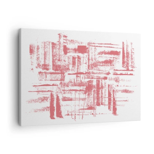 Bild på duk Arttor 70x50 cm - Röd stad - Abstraktion, Grafik, Målning, Modern Konst, Konstnärlig Konst, Till vardagsrum, Till sovrum, Vit, Röd, Horisontella, Duk, AA70x50-5048