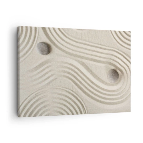 Bild på duk Arttor 70x50 cm - Värmens beröring - Abstraktion, Konst, Sand, Stenar, Spa, Till vardagsrum, Till sovrum, Vit, Brun, Horisontella, Duk, AA70x50-5127