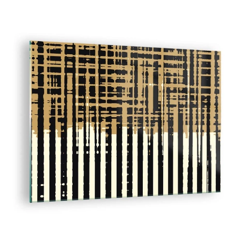 Bild på glas Arttor 70x50 cm - Arkitektonisk abstraktion - Abstraktion, Konst, Rader, Modern Konst, Design, Till vardagsrum, Till sovrum, Vit, Svart, Horisontella, Glas, GAA70x50-4857