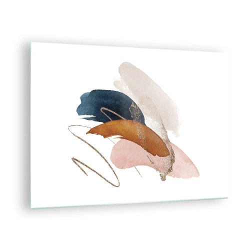 Bild på glas Arttor 70x50 cm - Bevingad komposition - Abstraktion, Konst, Design, Målning, Modern Konst, Till vardagsrum, Till sovrum, Vit, Brun, Horisontella, Glas, GAA70x50-5100