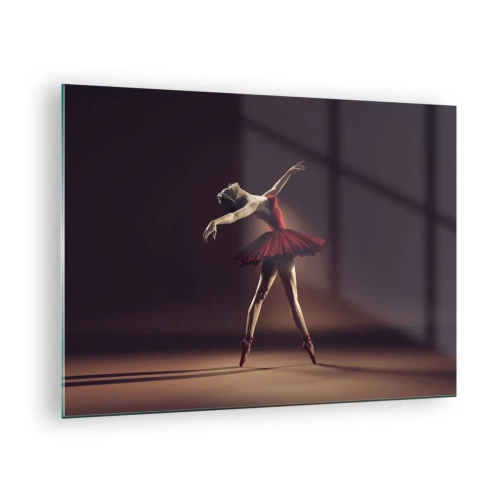 Bild på glas Arttor 70x50 cm - Prima ballerina - Ballerina, Dansa, Balett, Kvinna, Teater, Till vardagsrum, Till sovrum, Brun, Svart, Horisontella, Glas, GAA70x50-4336