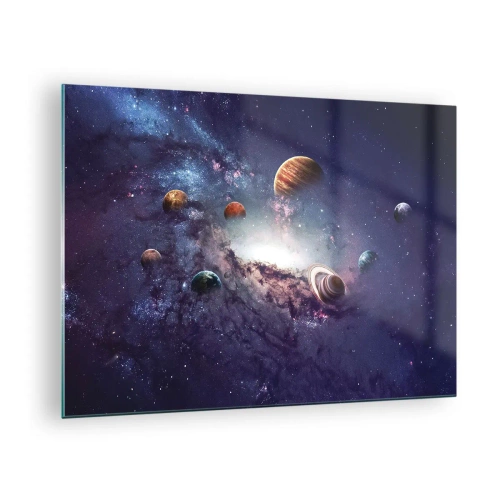 Bild på glas Arttor 70x50 cm - Sol- och danssystem - Kosmos, Abstraktion, Galaxy, Yttre Rymden, Planeter, Till vardagsrum, Till sovrum, Vit, Brun, Horisontella, Glas, GAA70x50-4851