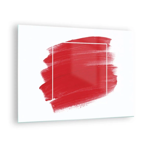 Bild på glas Arttor 70x50 cm - Utanför ramen - Abstraktion, Konst, Minimalism, Målning, Fyrkant, Till vardagsrum, Till sovrum, Vit, Röd, Horisontella, Glas, GAA70x50-5067