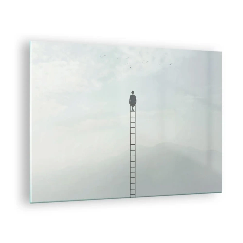 Bild på glas Arttor 70x50 cm - Var över det - Abstraktion, Man, Konst, Minimalism, Konstnärlig Konst, Till vardagsrum, Till sovrum, Svart, Ljusgrå, Horisontella, Glas, GAA70x50-4463