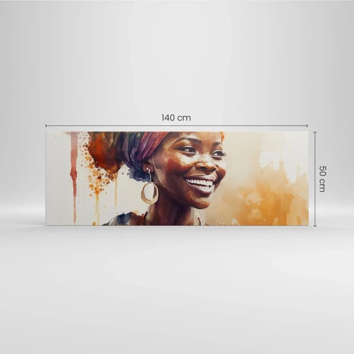 Canvastavla - Bild på duk - Afrikansk drottning - 140x50 cm