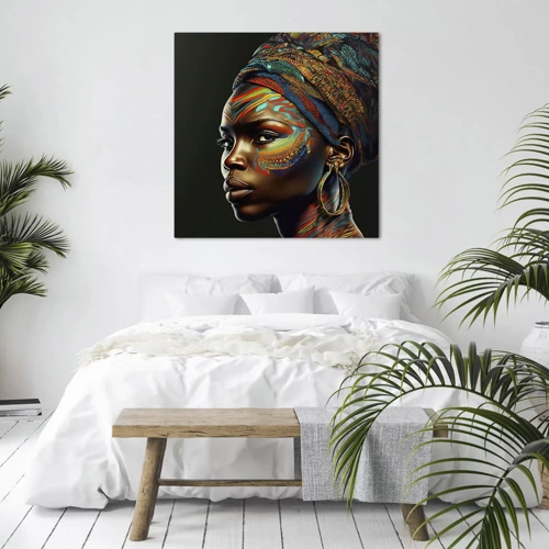 Canvastavla - Bild på duk - Afrikansk drottning - 30x30 cm
