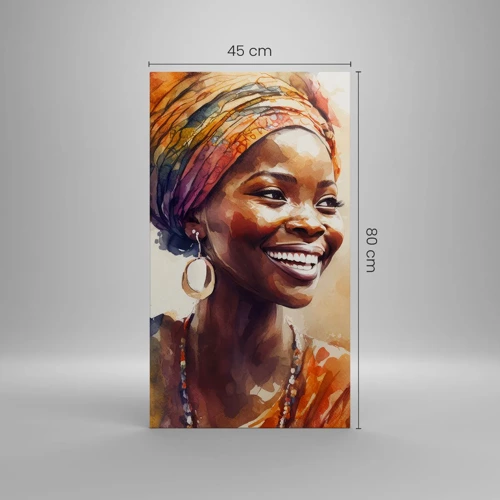 Canvastavla - Bild på duk - Afrikansk drottning - 45x80 cm