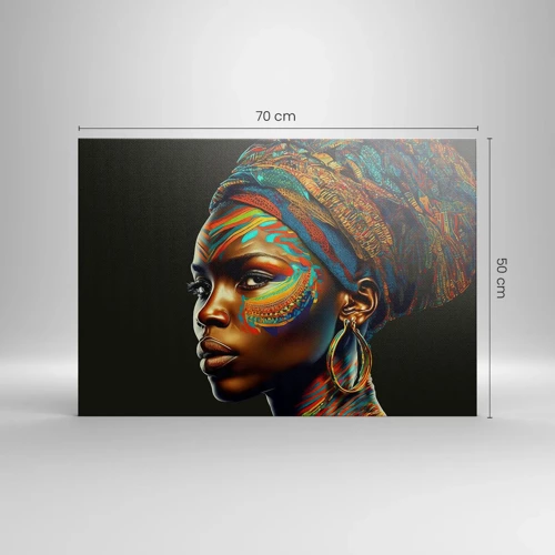 Canvastavla - Bild på duk - Afrikansk drottning - 70x50 cm