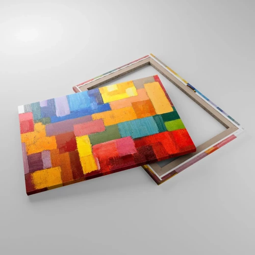 Canvastavla - Bild på duk - Alla olika, alla färgglada - 70x50 cm