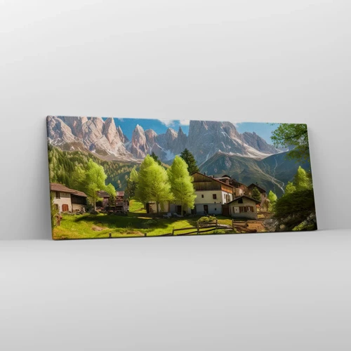 Canvastavla - Bild på duk - Alpin idyll - 100x40 cm